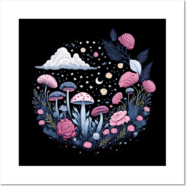 Aesthetic Mushrooms Wall Art by Shaymalily